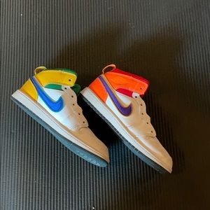 Nike Jordans, size one multi colored